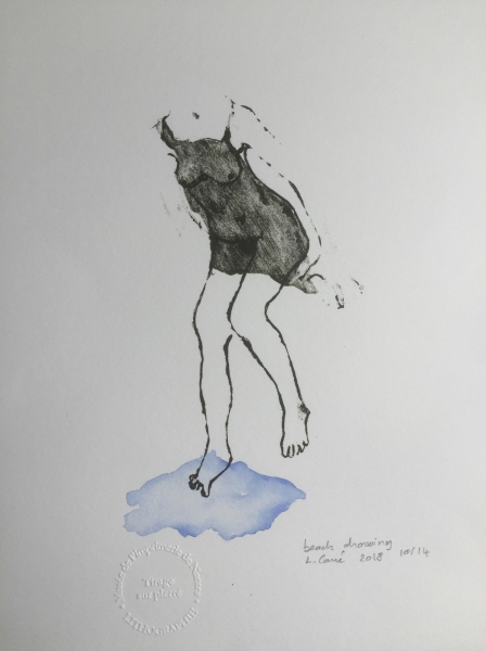 Beach drawing Artworks on paper Laure Carré Zeuxis