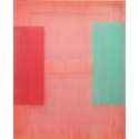 Dark cherry and green on blood orange 